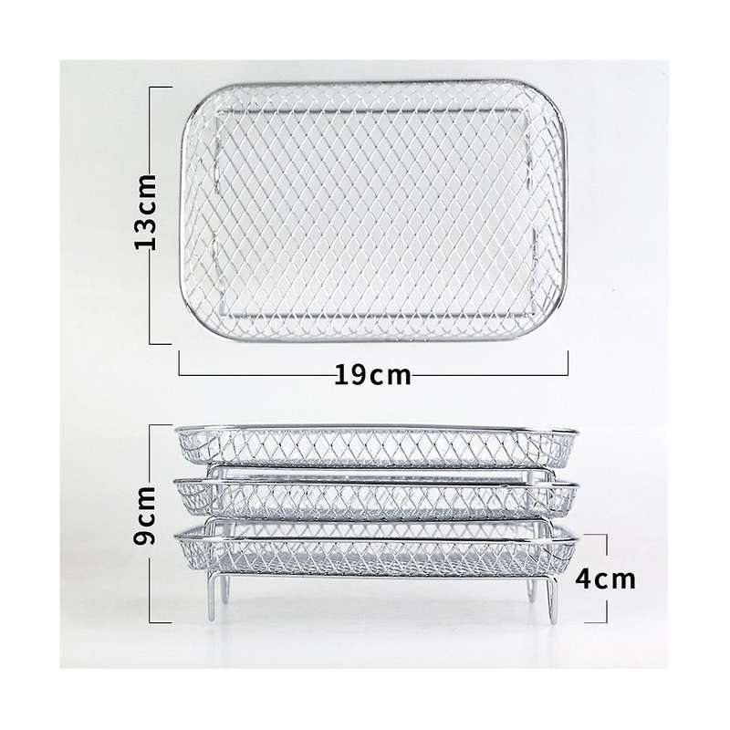 Air Fryer Rack for Ninja Dual Air Fryer, Stackable Stainless Steel Dehydrator Rack, Rectangle Air Fr