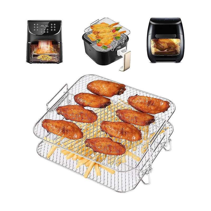 Air Fryer Rack for 5.5l Air Fryer, 2 Tier Air Fryer Grill/shelf/dehydrator Rack Square ,air Fryer Ac