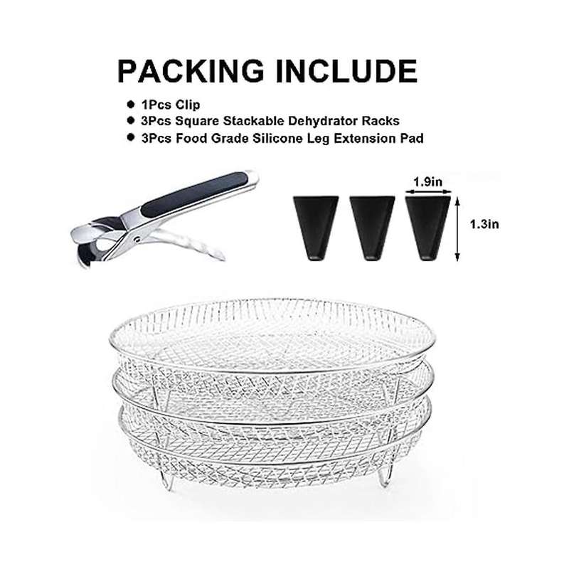 Air Fryer Rack Steamer Roasting Rack Stackable Dehydrator Racks Air Fryer Tray for Most Air Fryer Pa