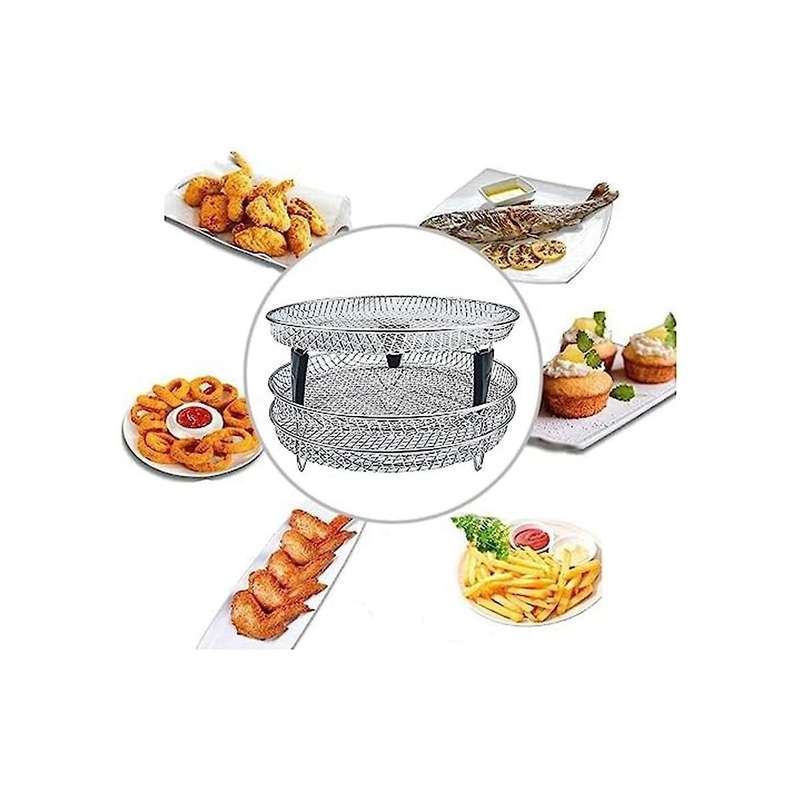 Air Fryer Rack Steamer Roasting Rack Stackable Dehydrator Racks Air Fryer Tray for Most Air Fryer Pa