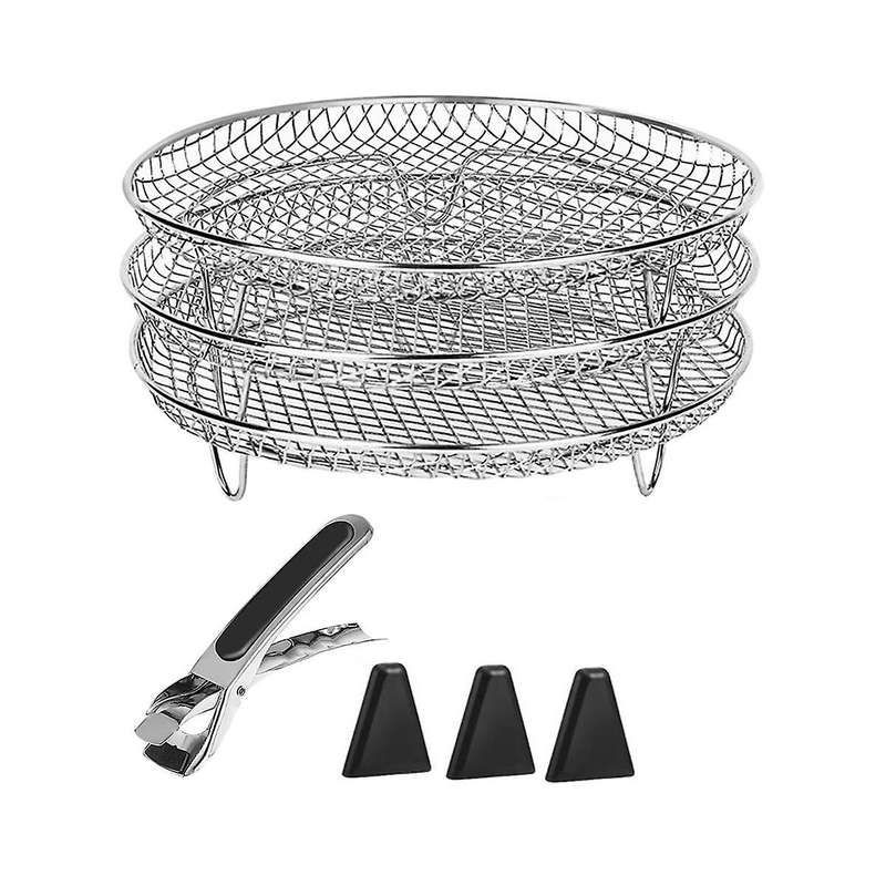 Air Fryer Rack Steamer Roasting Rack Stackable Dehydrator Racks Air Fryer Tray for Most Air Fryer Pa