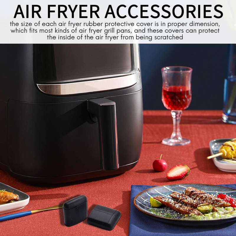 Air Fryer Rubber Bumpers,Air Fryer Tray Rubber Replace Parts Accessories,Non-Scratch Protective Cov