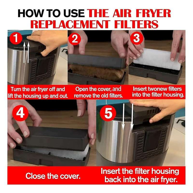 Air Fryer Replacement Filters, Filters Accessories Compatible for Instant Air Fryer Vortex Plus 6QT