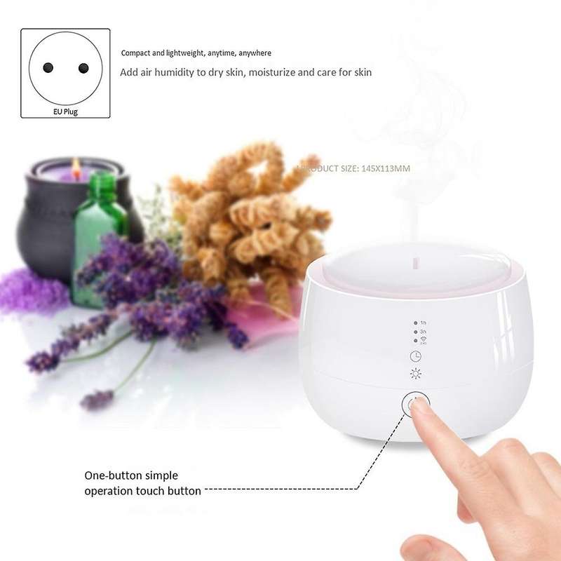 Air Humidifier Home Bedroom Silent USB Humidifier Office Desk Smart Humidifier 7-Color Light 300ML f