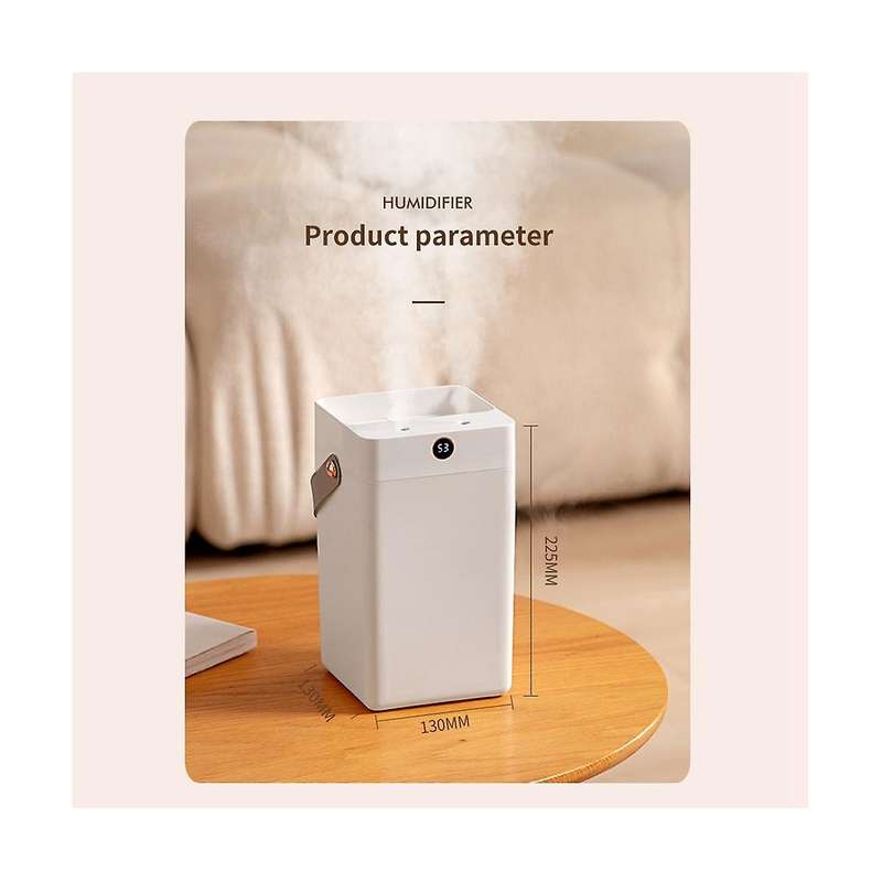 Air Humidifier for Home 3l Capacity Usb Ultrasonic with Led Lamp Double Nozzle Big Fog for Bedroom