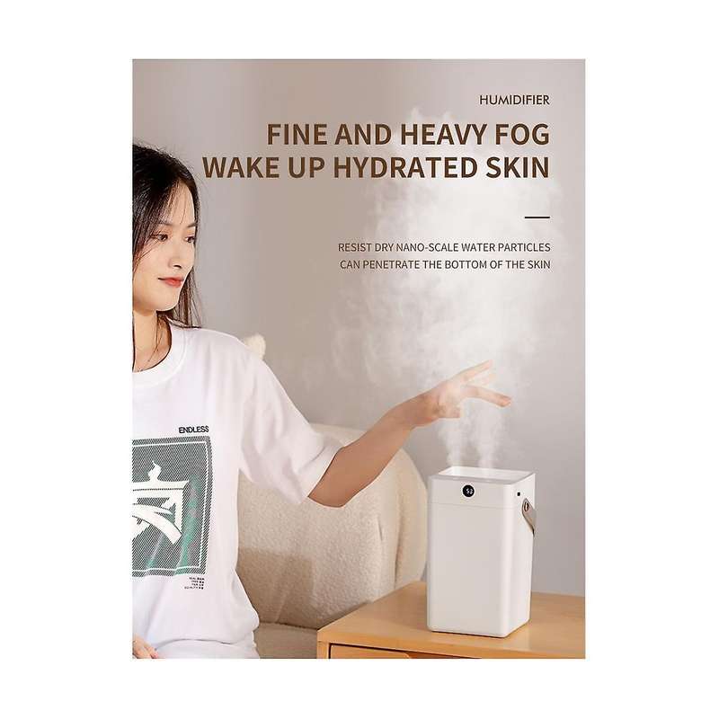 Air Humidifier for Home 3l Capacity Usb Ultrasonic with Led Lamp Double Nozzle Big Fog for Bedroom