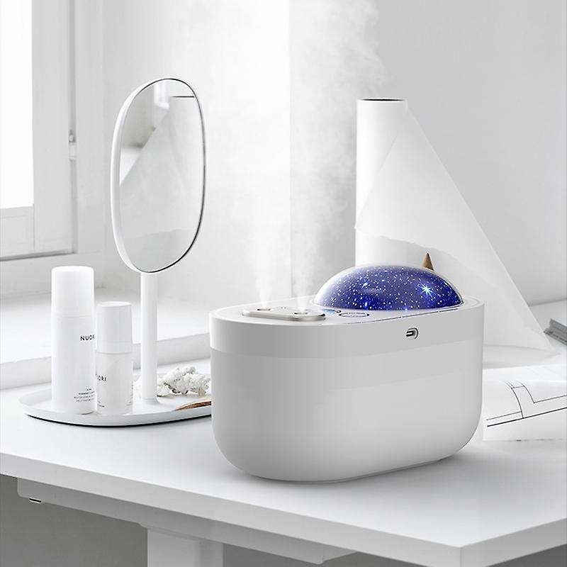 Air Humidifier Purifier Double Spray Cool Mist 1L Large Capacity with LED Night Lights Projection Hu
