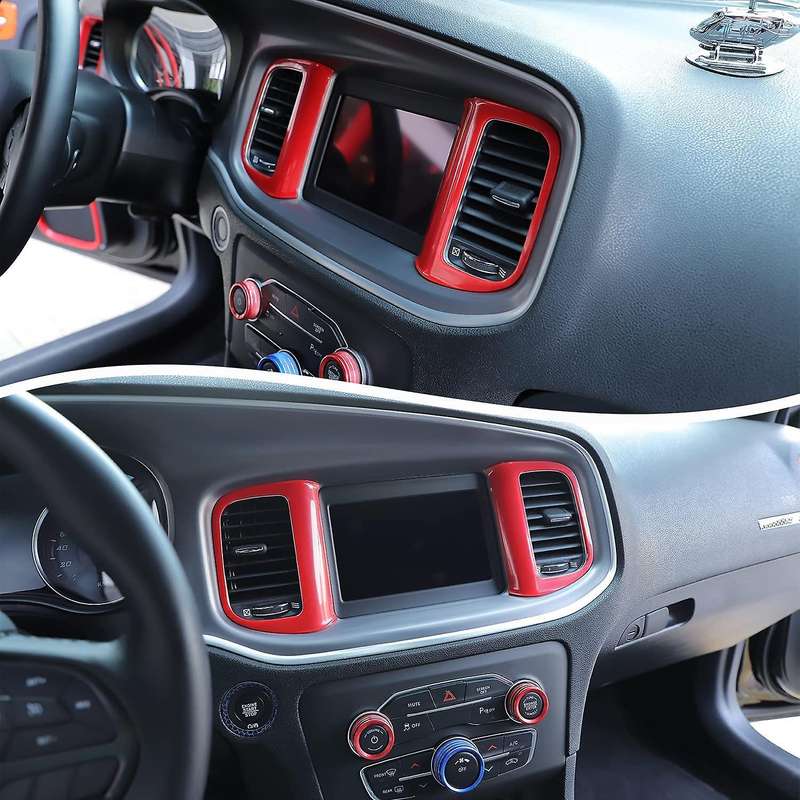 Air Outlet Trim Cover Air Conditioner Center Control AC Panel Vent Trim for 2015-2021 Charger Access