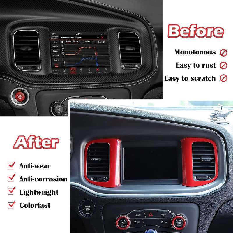 Air Outlet Trim Cover Air Conditioner Center Control AC Panel Vent Trim for 2015-2021 Charger Access