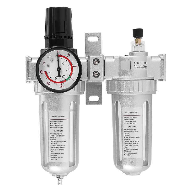 Air Pressure Filter Compressor Pneumatic Regulator Lubricant Radiator Moisture Drain Valve Water Tra