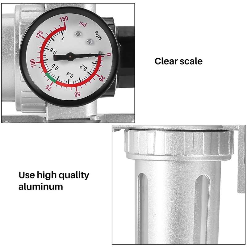 Air Pressure Filter Compressor Pneumatic Regulator Lubricant Radiator Moisture Drain Valve Water Tra