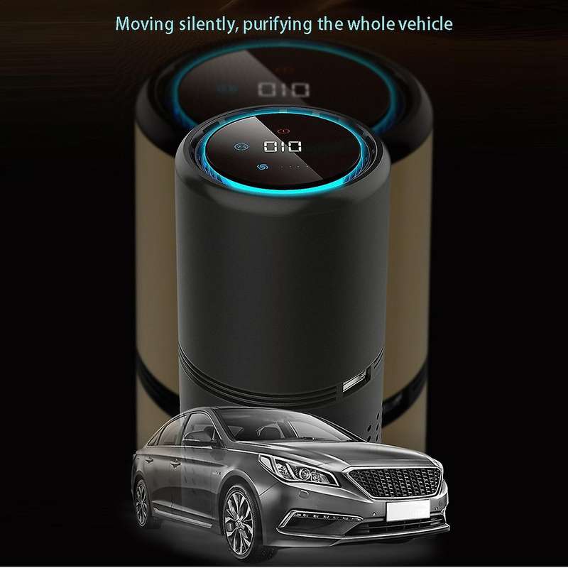 Air Purifier Air Car Air Purifier Infrared Sensor Air Cleaner for Car Home Office(Black)