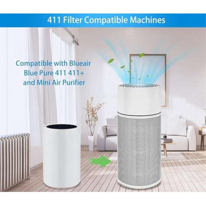 Air Purifier Filter Replacement 411 for Blue Pure 411+,411 Auto & Mini HEPA Particle and Activated C
