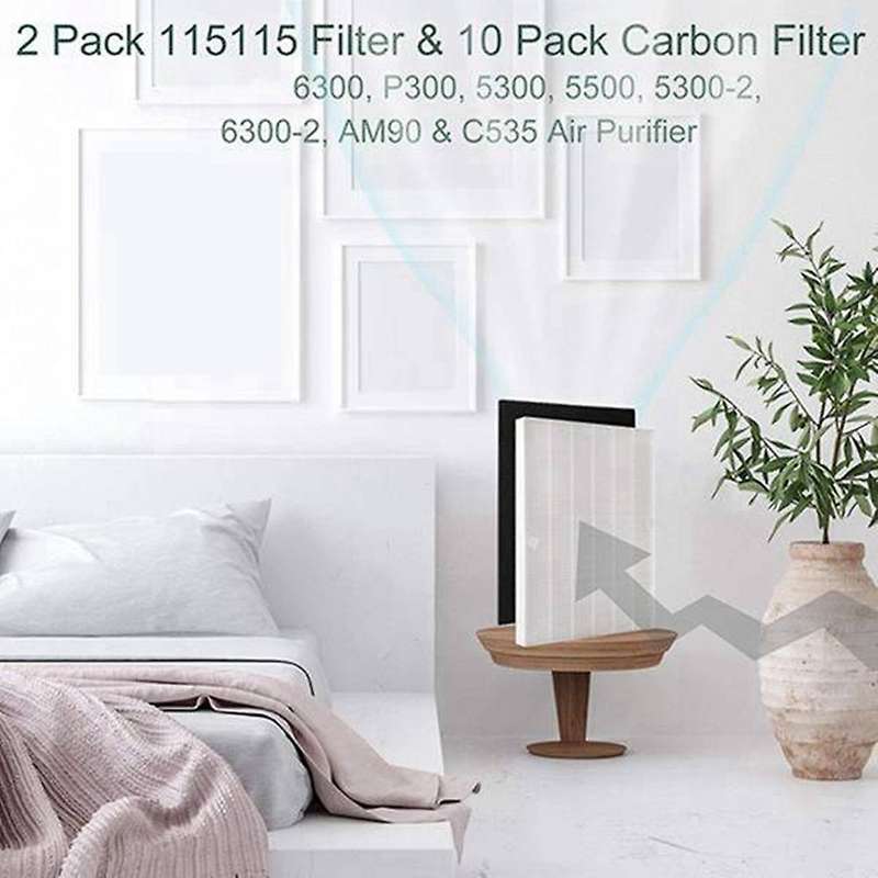 Air Purifier Filter,HEPA Filter+Carbon Pre-Filters for 115115,Filter A,5300 6300 5300-2 P300 Plasma