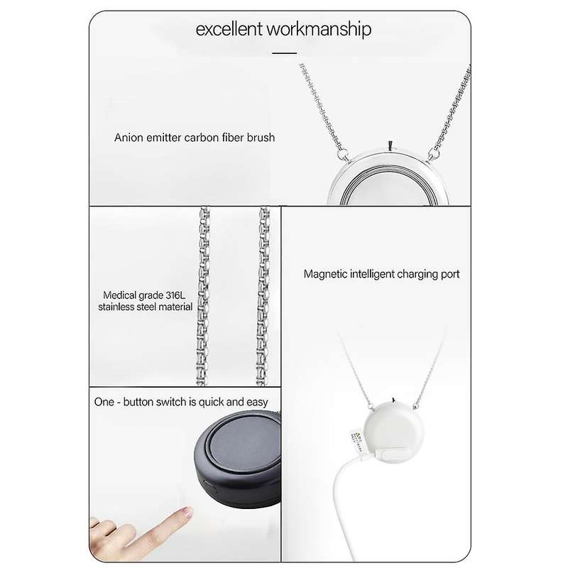 Air Purifier Hanging Neck USB Purified Air No Radiation Mute for Adults and Children Portable Air Pu