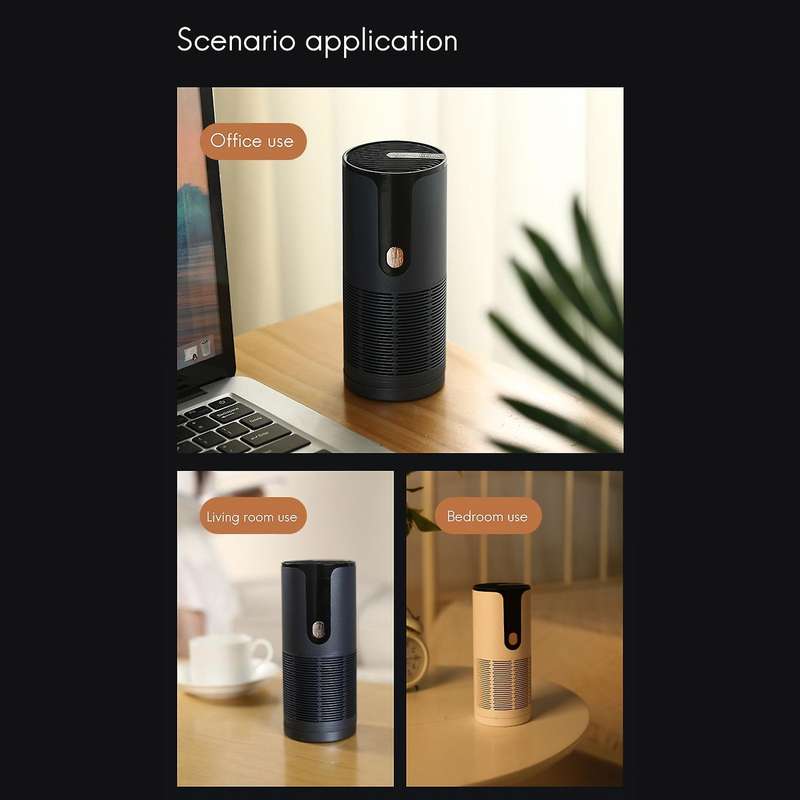Air Purifier for Home Car Air Cleaner Air Detection Deodorization Eliminate Formaldehyde Dark Blue
