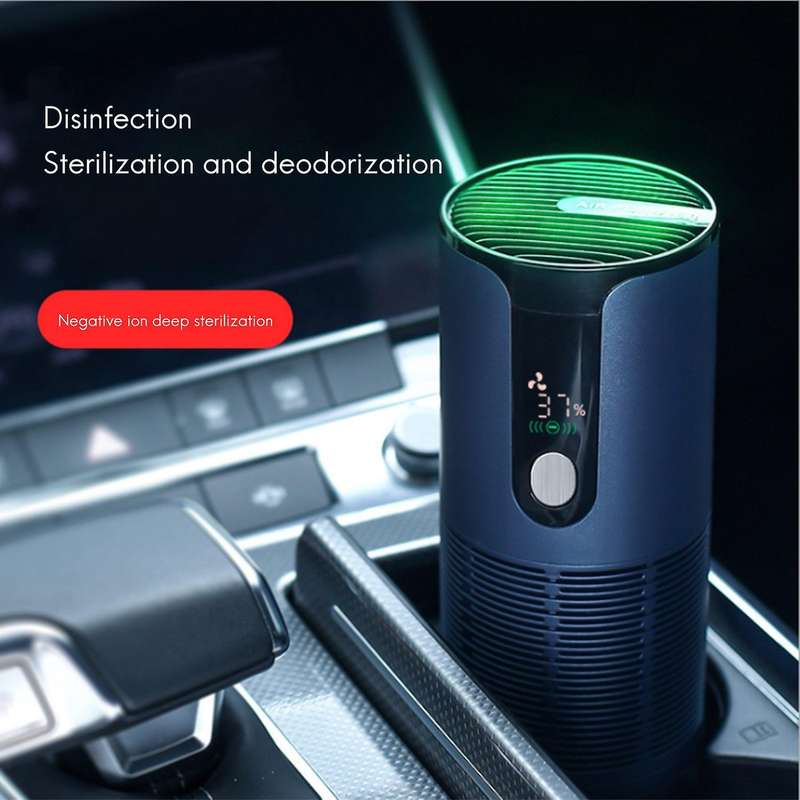 Air Purifier for Home Car Air Cleaner Air Detection Deodorization Eliminate Formaldehyde Dark Blue