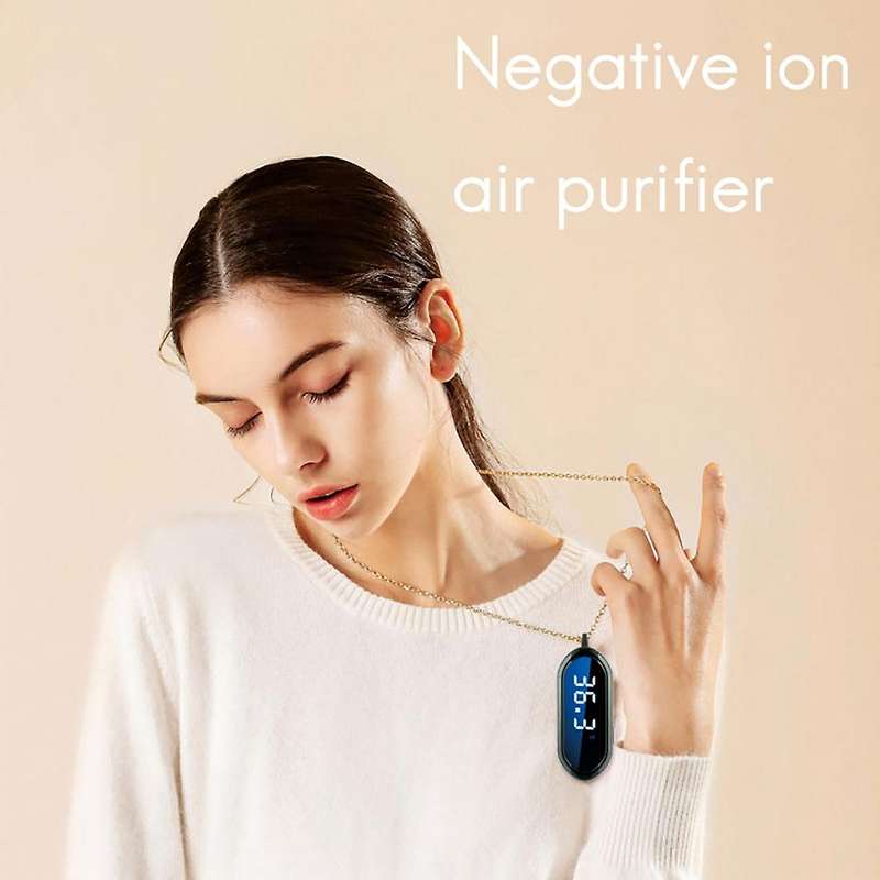 Air Purifier Mini Portable Temperature and Humidity Test Shows 10 Million Negative Ion Hanging Neck