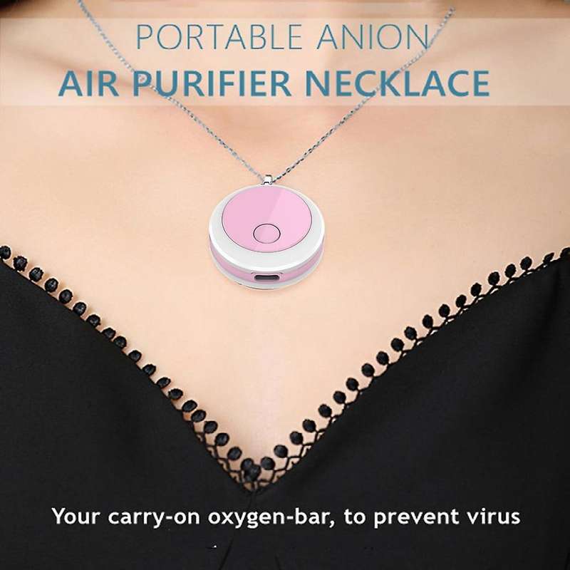 Air Purifier Necklace Mini USB Wearable Air Purifier Negative Ion Generator No Radiation Low Noise -