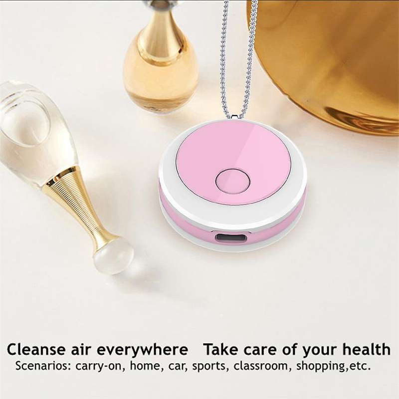 Air Purifier Necklace Mini USB Wearable Air Purifier Negative Ion Generator No Radiation Low Noise -
