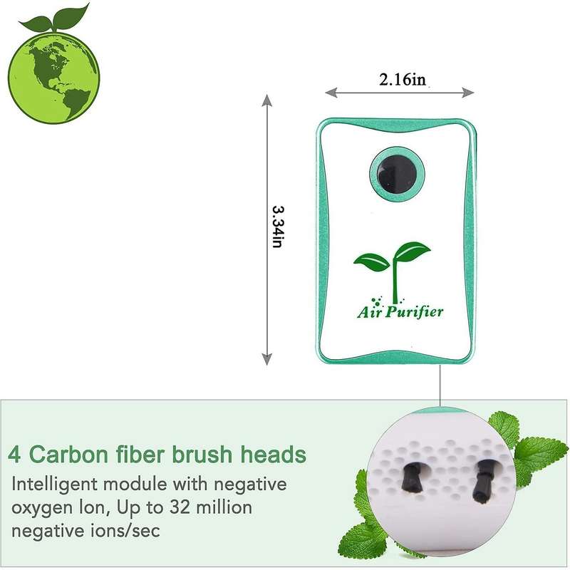 Air Purifiers Plug in for Home, Negative Ion Air Purifier, for Bathroom Kitchen Toilet Pet Smell Smo