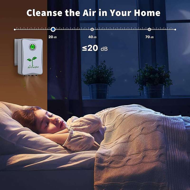 Air Purifiers Plug in for Home,Negative Ion Portable Air Purifier,for Bedroom Kitchen Toilet Pet Sme