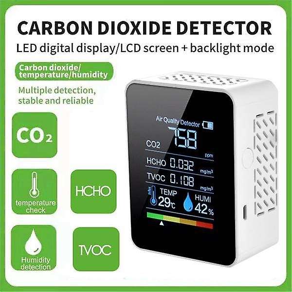 Air Quality Monitor CO2 Detector Hygrometer Thermometer for Home Colorful Display Digital Monitor 5