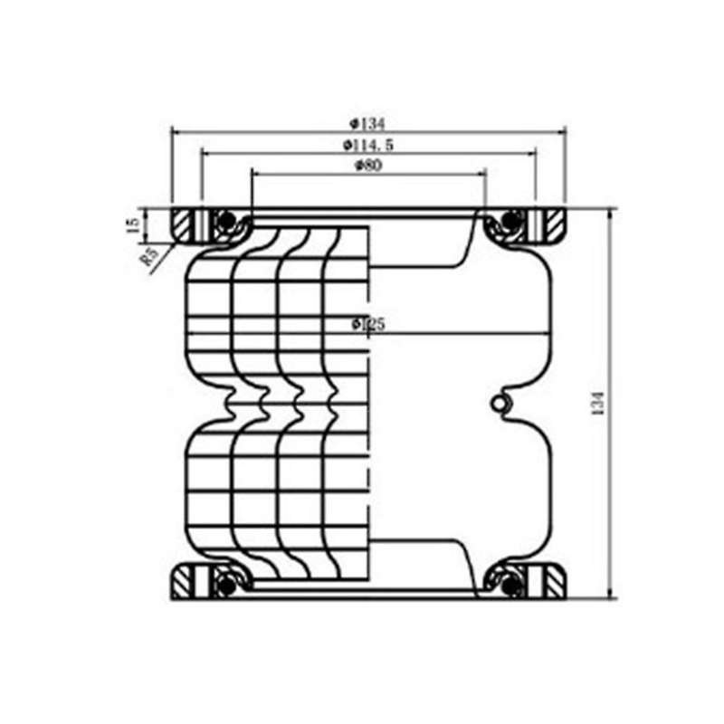 Air Suspension 134mm Two-layer Hoist Type Suspension Rubber for Truck