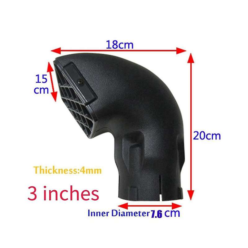 Air Snorkel Air Ram Heads Top Replacement 3 Inch for Air Flow Air Intake No Pipe Clamp Hoop Clip Rin