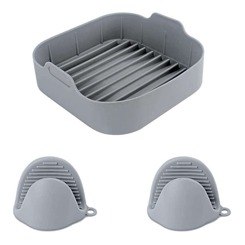 Airfryer Silicone Pot Airfryer Reusable Liners with Heat-proof Gloves for 5.5 Qt Or Bigger Square A
