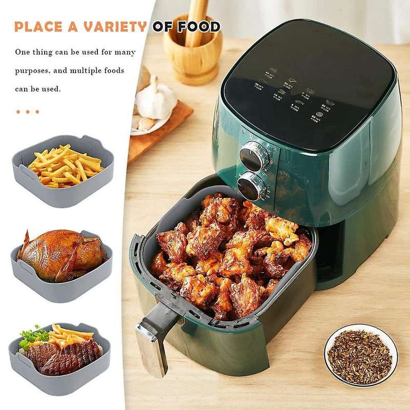 Airfryer Silicone Pot Airfryer Reusable Liners with Heat-proof Gloves for 5.5 Qt Or Bigger Square A
