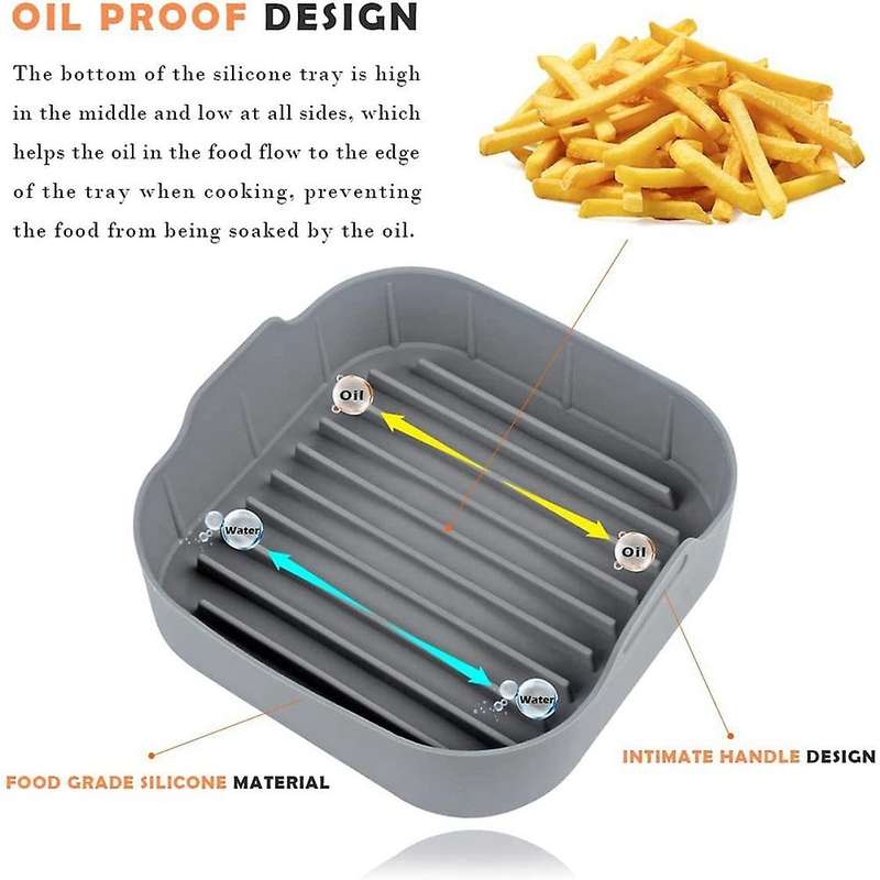 Airfryer Silicone Pot Airfryer Reusable Liners with Heat-proof Gloves for 5.5 Qt Or Bigger Square A