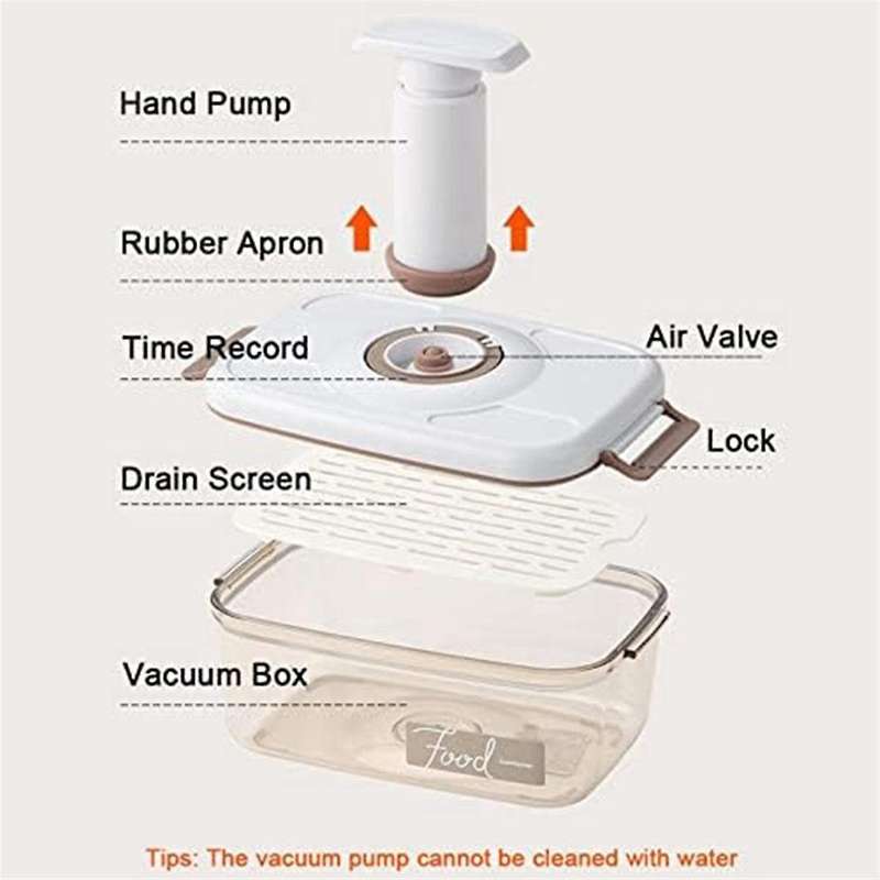 Airtight Food Storage Containers, Shatter Resistant Food Preservation Container with a Sealed Pump,