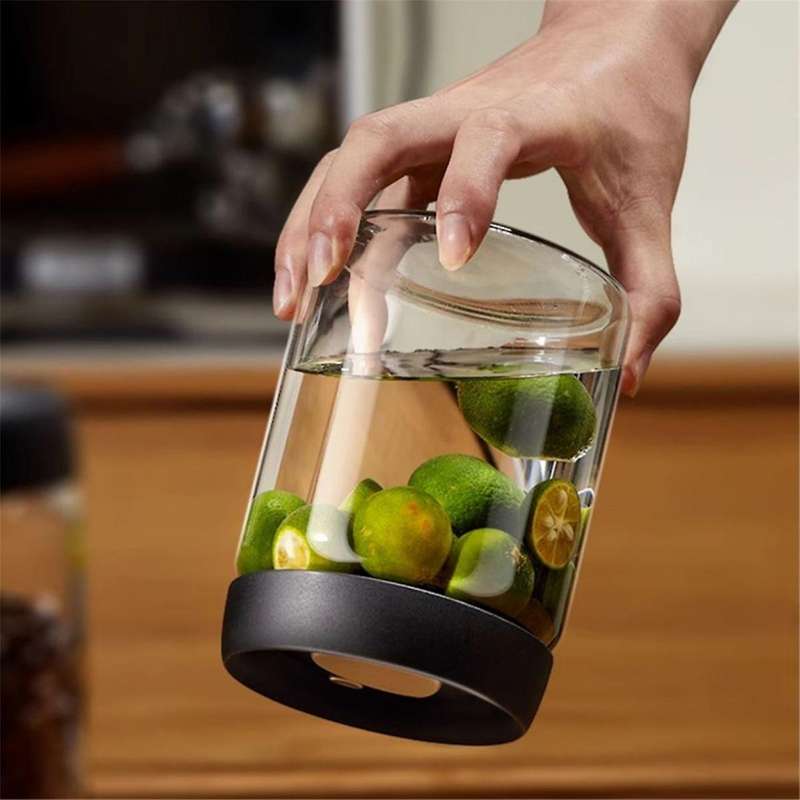 Airtight Coffee Canister,Glass Vacuum Storage Jar with Airtight Seal, Coffee Bean Storage Jar Kitche