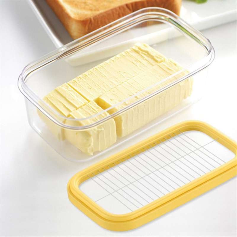 Airtight Butter Slicer Cutter Stick Butter Container Dish with Lid Butter Keeper with Cutter for Cut