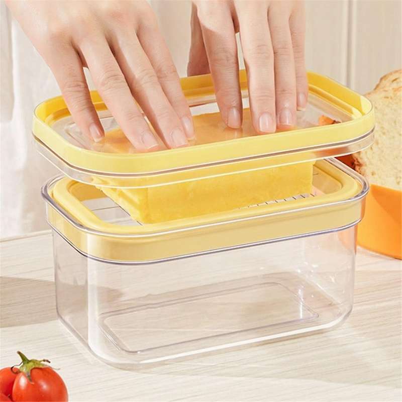 Airtight Butter Slicer Cutter Stick Butter Container Dish with Lid Butter Keeper with Cutter for Cut