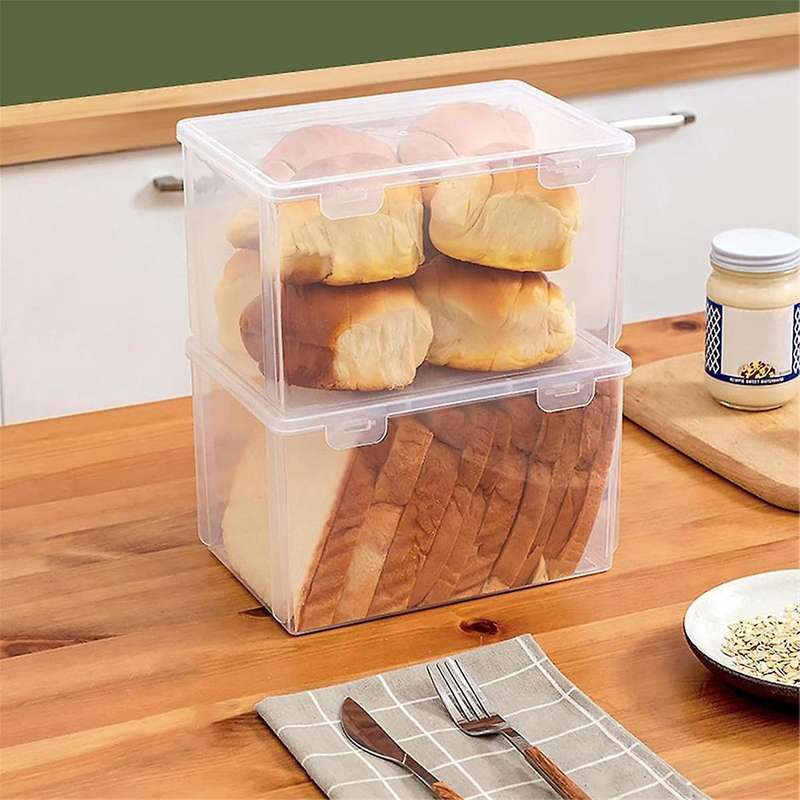 Airtight Bread Storage Containers Bread Box Plastic Reusable Loaf Cake Clear Bread Dispenser Freshes