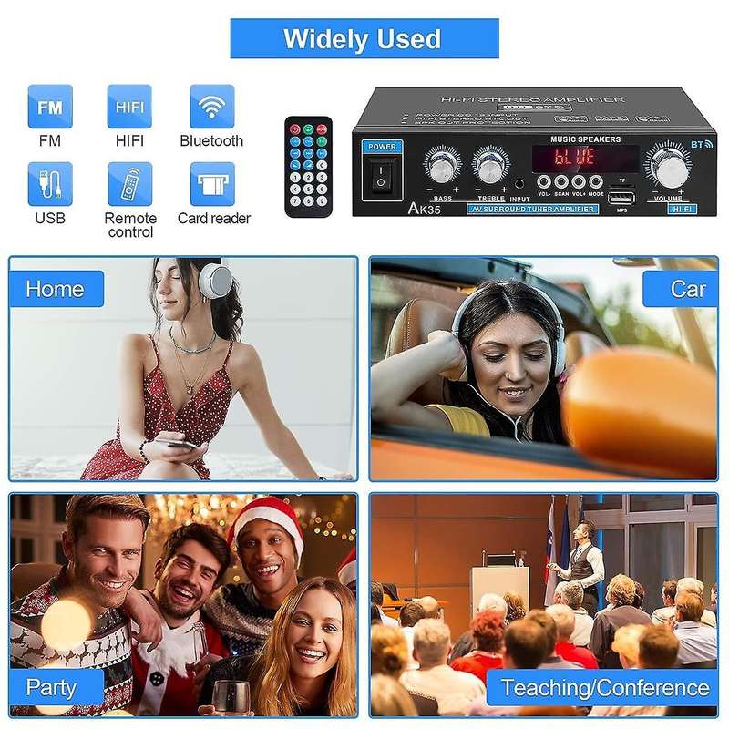 Ak35 Digital Power Amplifier 2-channel Power Amplifier Power Amplifier General Car Supplies Us Plug