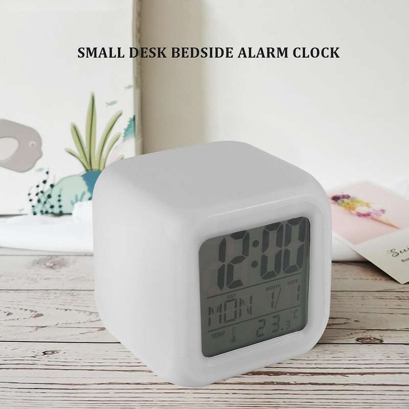 Alarm Clock Digital Travel for Bedroom Boy Girl,Small Desk Bedside Clocks,Display Time/Date LED Nig