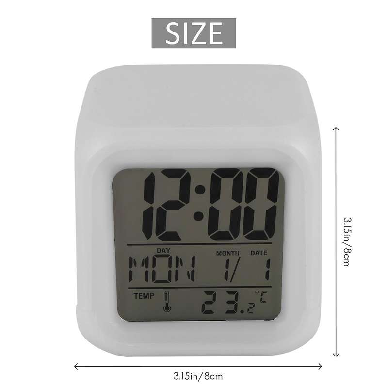 Alarm Clock Digital Travel for Bedroom Boy Girl,Small Desk Bedside Clocks,Display Time/Date LED Nig