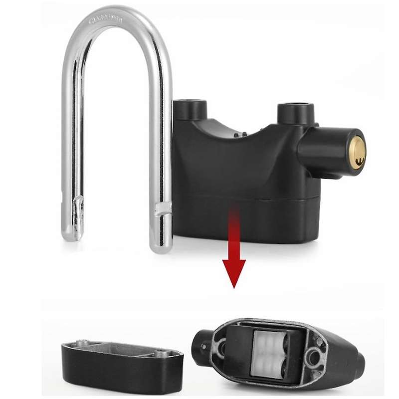 Alarm Lock, Universal Security Anti-Theft Padlock 110Db Waterproof Siren Alarm Lock Keyed Padlock fo