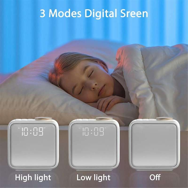 Alarm Clock for Heavy Sleepers with Sleep Aid & Night Light, Wake Up Sounds & RGB Colors, Rechargea