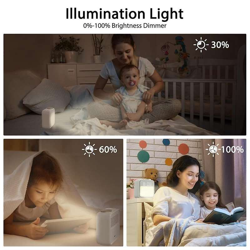 Alarm Clock for Heavy Sleepers with Sleep Aid & Night Light, Wake Up Sounds & RGB Colors, Rechargea