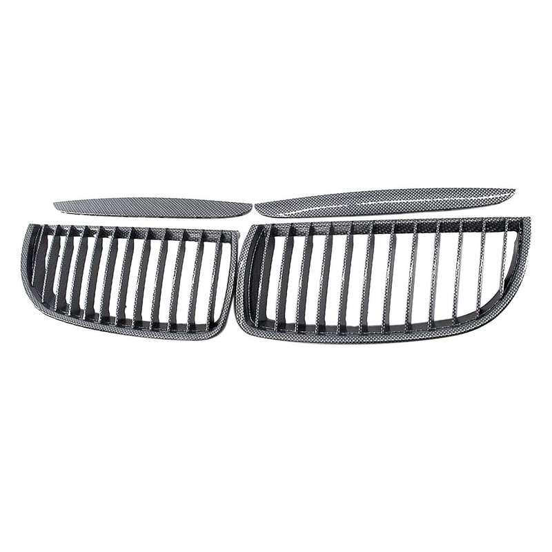 All Carbon Fiber Front Bumper Kidney Grille Air Vent Hole Frame Trim Cover for  E90 E91 2005-2008