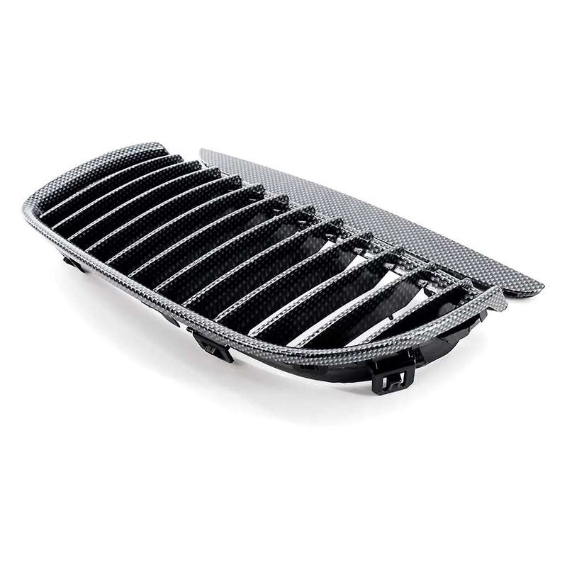 All Carbon Fiber Front Bumper Kidney Grille Air Vent Hole Frame Trim Cover for  E90 E91 2005-2008