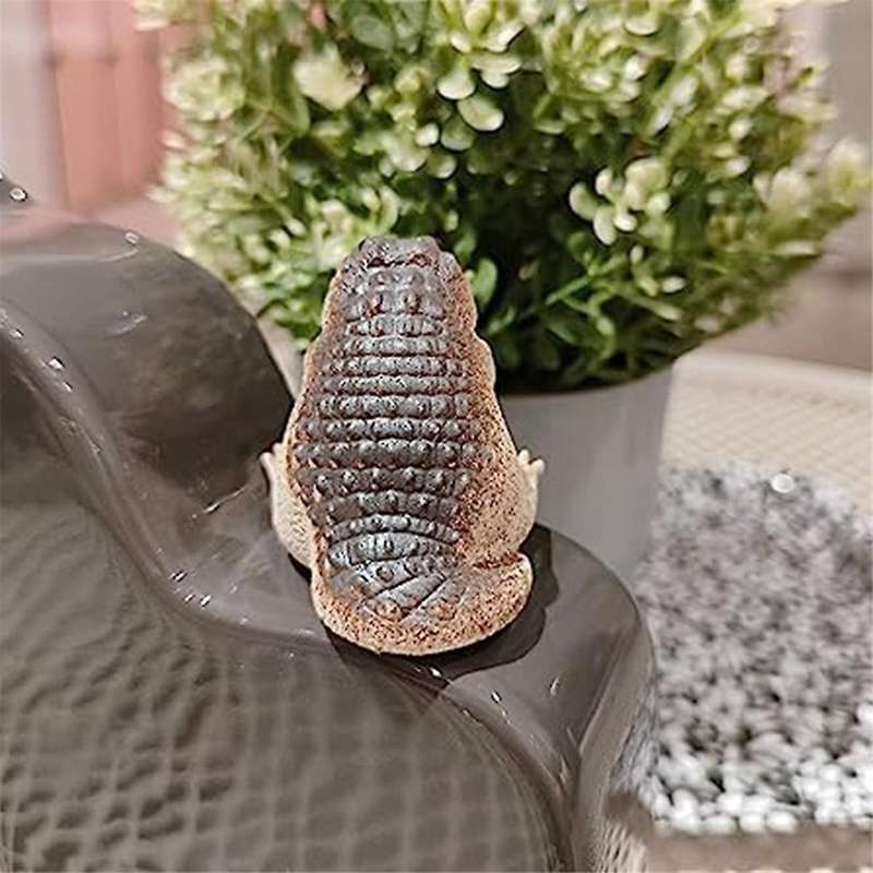 Alligator Baby Statue Ornament,Garden Animals Figurine, Animal Sculpture for Cute Mini Indoor Home D