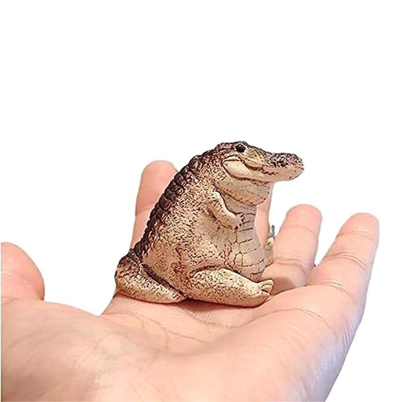 Alligator Baby Statue Ornament,Garden Animals Figurine, Animal Sculpture for Cute Mini Indoor Home D