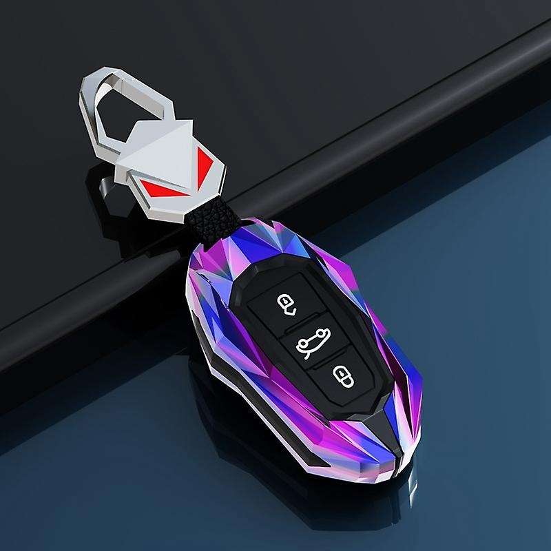 Alloy Silicone Car Key Cover Key Case for 408 508 2008 3008 4008 5008 C4 C4L C6 C3-XR Multicolor