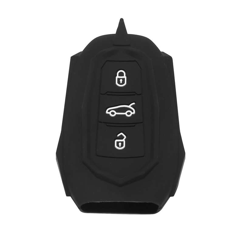 Alloy Silicone Car Key Cover Key Case for 408 508 2008 3008 4008 5008 C4 C4L C6 C3-XR Silver