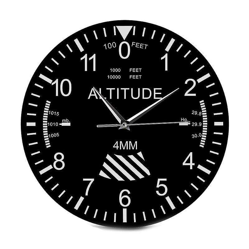 Altimeter Wall Clock Tracking Pilot Plane Altitude Measurement Modern Wall Watch Classic Instrument